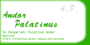 andor palatinus business card